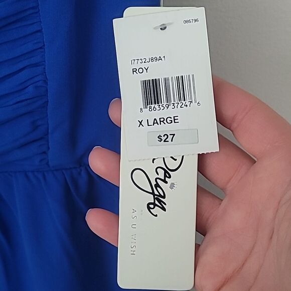 LOVE REIGN Cobalt Blue Sun Dress with Rouched Bust. Size XL - Picture 8 of 10